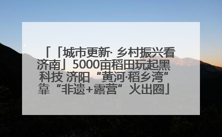 「城市更新· 乡村振兴看济南」5000亩稻田玩起黑科技 济阳“黄河·稻乡湾”靠“非遗+露营”火出圈