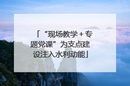“现场教学＋专题党课”为支点建设注入水利动能