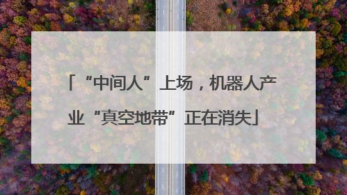 “中间人”上场，机器人产业“真空地带”正在消失