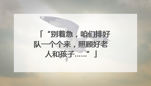 “别着急，咱们排好队一个个来，照顾好老人和孩子……”