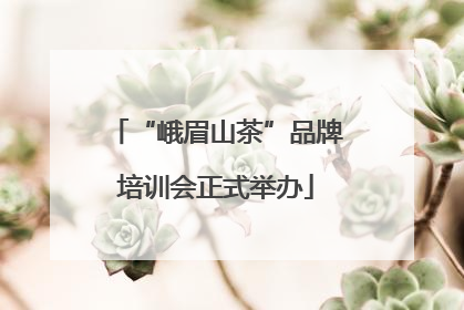 “峨眉山茶”品牌培训会正式举办