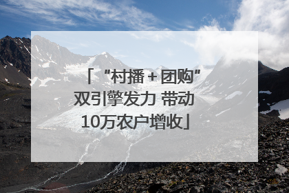 “村播＋团购”双引擎发力 带动10万农户增收