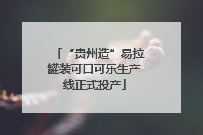 “贵州造”易拉罐装可口可乐生产线正式投产