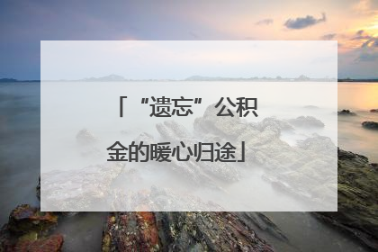 “遗忘”公积金的暖心归途
