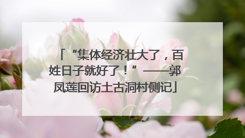 “集体经济壮大了，百姓日子就好了！”——郭凤莲回访土古洞村侧记