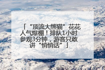 “顶流大熊猫”花花人气爆棚！排队1小时参观3分钟，游客只敢讲“悄悄话”