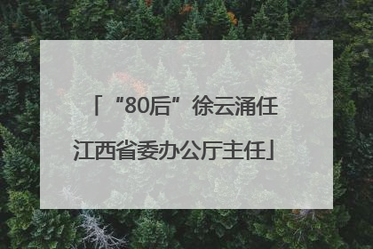 “80后”徐云涌任江西省委办公厅主任
