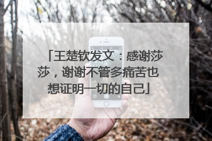 王楚钦发文：感谢莎莎，谢谢不管多痛苦也想证明一切的自己
