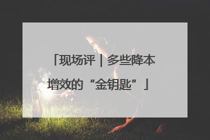 现场评｜多些降本增效的“金钥匙”