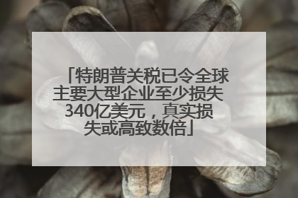 特朗普关税已令全球主要大型企业至少损失340亿美元，真实损失或高致数倍