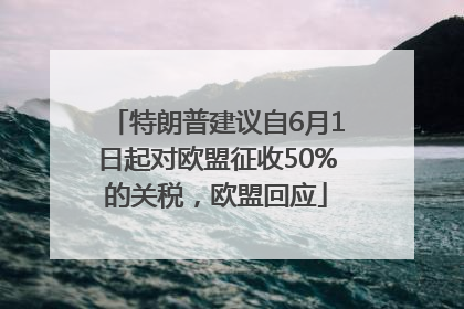 特朗普建议自6月1日起对欧盟征收50%的关税，欧盟回应