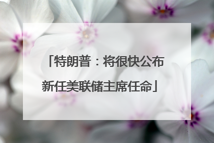 特朗普：将很快公布新任美联储主席任命