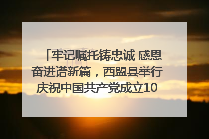 牢记嘱托铸忠诚 感恩奋进谱新篇，西盟县举行庆祝中国共产党成立104周年文艺晚会
