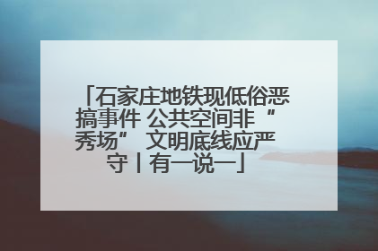 石家庄地铁现低俗恶搞事件 公共空间非“秀场” 文明底线应严守丨有一说一