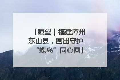 瞭望｜福建漳州东山县，画出守护“蝶岛”同心圆