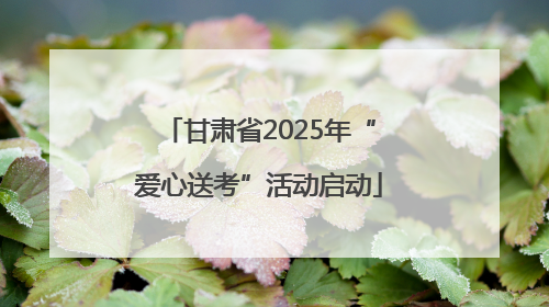 甘肃省2025年“爱心送考”活动启动