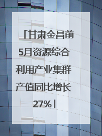 甘肃金昌前5月资源综合利用产业集群产值同比增长27%