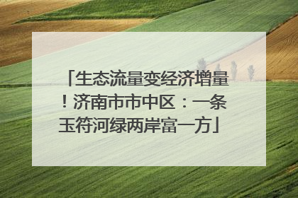 生态流量变经济增量!济南市市中区:一条玉符河绿两岸富一方