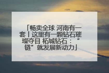 畅卖全球 河南有一套丨这里有一颗钻石璀璨夺目 柘城钻石：“链”就发展新动力
