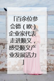 百余位参会德（欧）企业家代表走进顺义，感受顺义产业发展活力