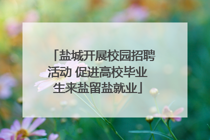 盐城开展校园招聘活动 促进高校毕业生来盐留盐就业