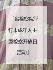 省检察院举行未成年人主题检察开放日活动
