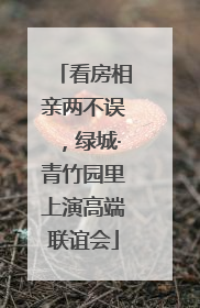 看房相亲两不误，绿城·青竹园里上演高端联谊会