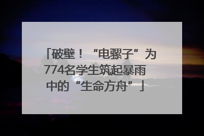 破壁！“电骡子”为774名学生筑起暴雨中的“生命方舟”