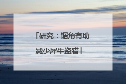 研究：锯角有助减少犀牛盗猎
