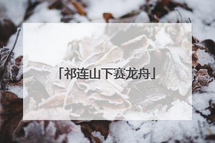 祁连山下赛龙舟
