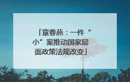 章春燕：一件“小”案推动国家层面政策法规改变