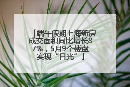 端午假期上海新房成交面积同比增长87%，5月9个楼盘实现“日光”