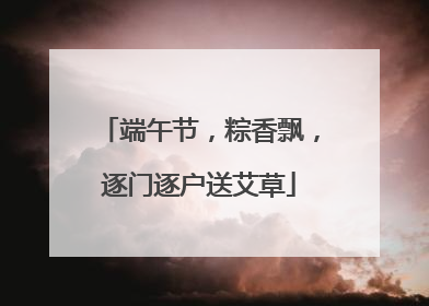 端午节,粽香飘,逐门逐户送艾草