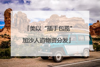 美以“插手包揽”加沙人道物资分发