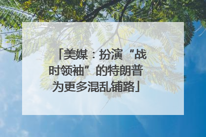 美媒：扮演“战时领袖”的特朗普为更多混乱铺路
