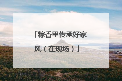 粽香里传承好家风（在现场）