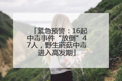 紧急预警：16起中毒事件“放倒”47人，野生蘑菇中毒进入高发期