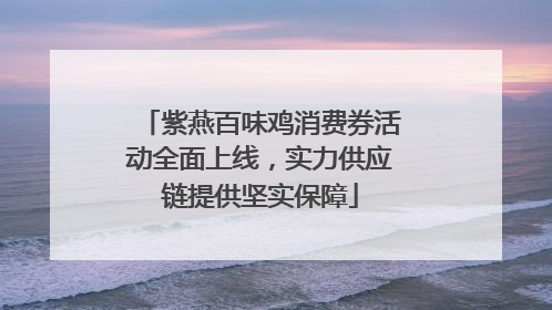 紫燕百味鸡消费券活动全面上线，实力供应链提供坚实保障