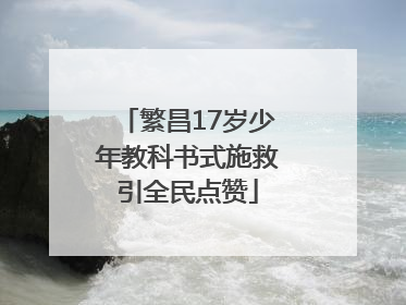 繁昌17岁少年教科书式施救引全民点赞