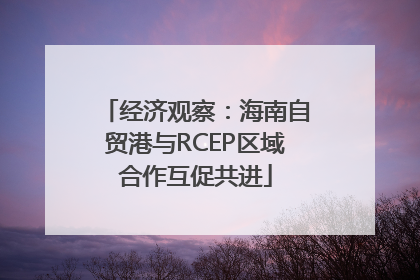 经济观察：海南自贸港与RCEP区域合作互促共进