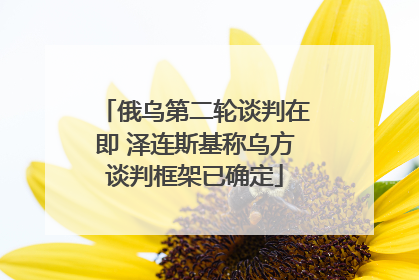俄乌第二轮谈判在即 泽连斯基称乌方谈判框架已确定