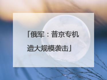 俄军：普京专机遭大规模袭击
