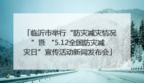 临沂市举行“防灾减灾情况”暨 “5.12全国防灾减灾日”宣传活动新闻发布会