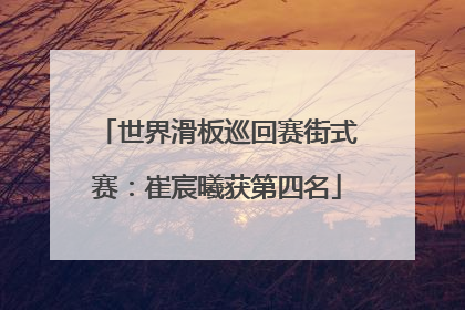 世界滑板巡回赛街式赛：崔宸曦获第四名