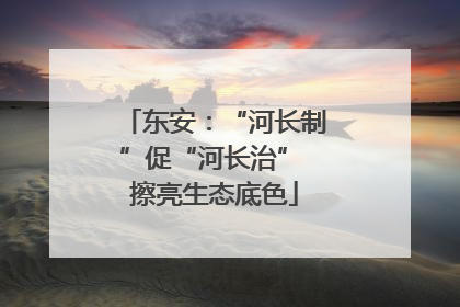 东安：“河长制”促“河长治” 擦亮生态底色