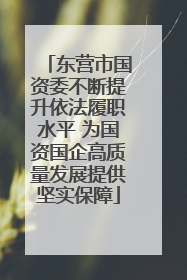 东营市国资委不断提升依法履职水平 为国资国企高质量发展提供坚实保障