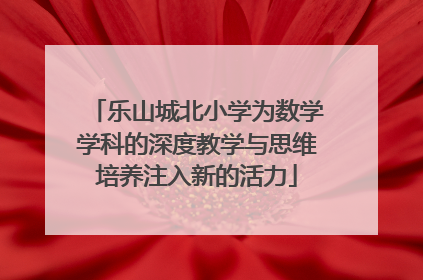乐山城北小学为数学学科的深度教学与思维培养注入新的活力