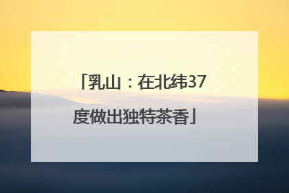 乳山：在北纬37度做出独特茶香