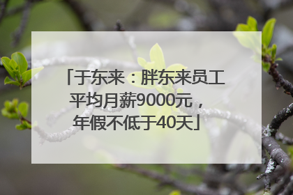 于东来：胖东来员工平均月薪9000元，年假不低于40天