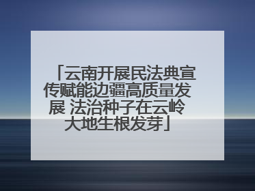 云南开展民法典宣传赋能边疆高质量发展 法治种子在云岭大地生根发芽